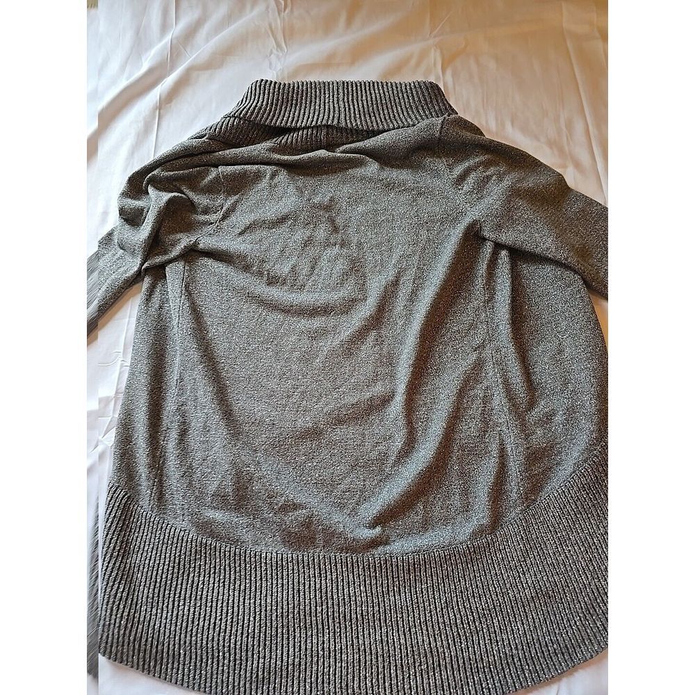 INC International Concept Grey Silver Metallic Shawl Collar Cardigan Size Medium - Picture 6 of 10